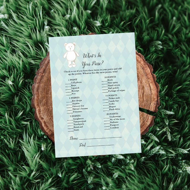 Invitation Ours En Teddy Blanc Dans Votre Jeu De Baby shower  (Créateur téléchargé)