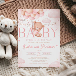 Invitation Ours En Teddy Rose Nous Pouvons Attendre Baby show