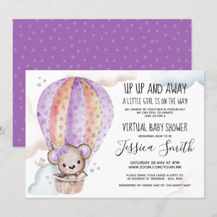 Invitation Ours en tourbe aquarelle   Baby shower virtuel