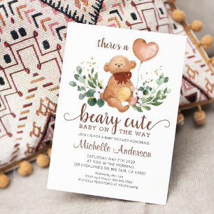 Invitation Ours en verdure Ourson très mignon shower de bébé