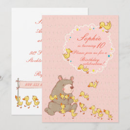 Invitation Ours et colliers Enfants Anniversaire