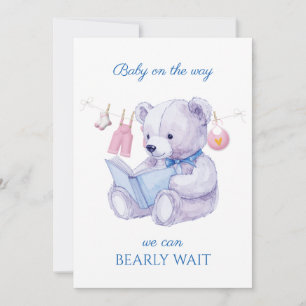 Invitation Ours personnalisé lire un livre Baby shower Invita