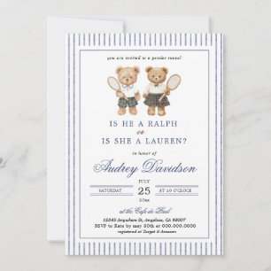 Invitation Ours polaire preppy Lauren ou Ralph révélation du