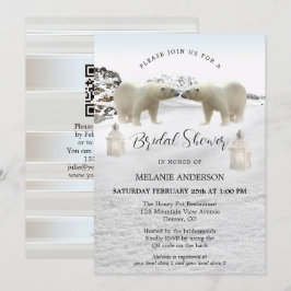 Invitation Ours polaire QR Code Hivernal Douche nuptiale Invi