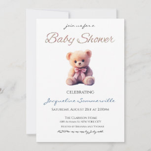 Invitation Ours rose bébé fille Shower C'est une fille
