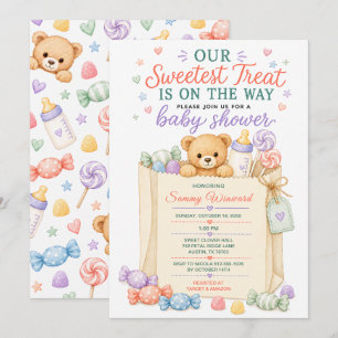 Invitation Ourson de la plus douce des fêtes Baby Shower