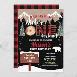 Invitation Ourson d'Onederland