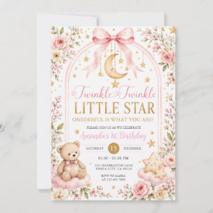 Invitation Ourson Twinkle Twinkle Little Star 1er Anniversair