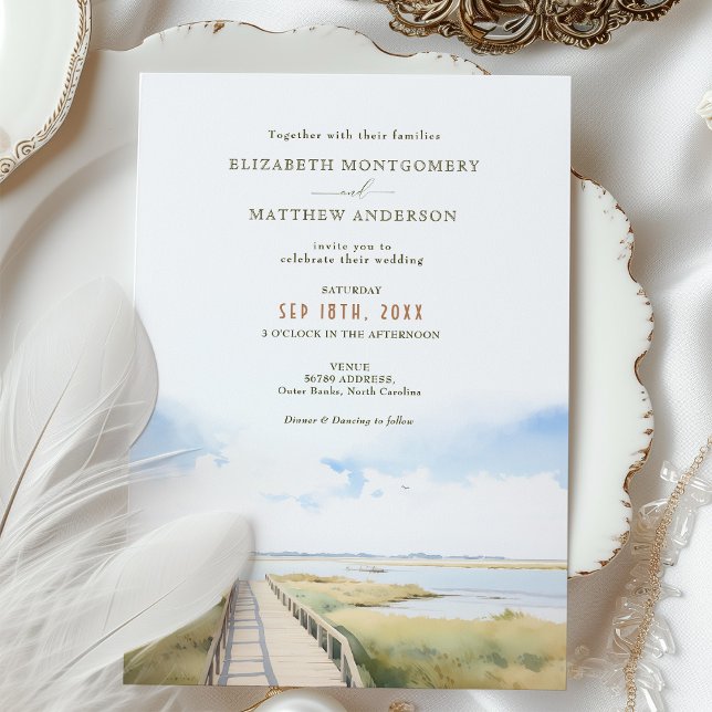 Invitation Outer Banks NC Mariage (Créateur téléchargé)