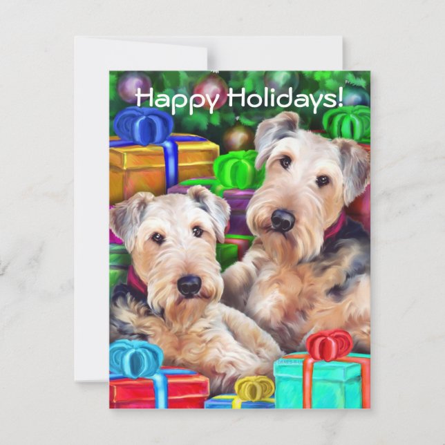 Invitation Ouverture de Noël Airedale (Devant)