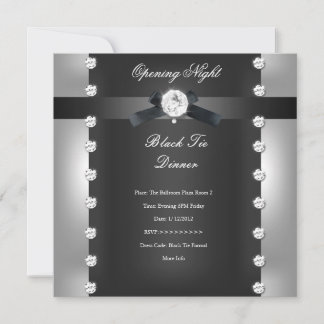 Invitation Ouverture Entreprise Formel Noir Argent