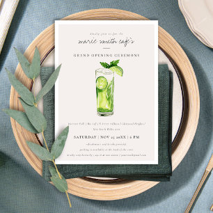 Invitation Ouverture grandiose de Chic Cute Lemon Drink Mint 
