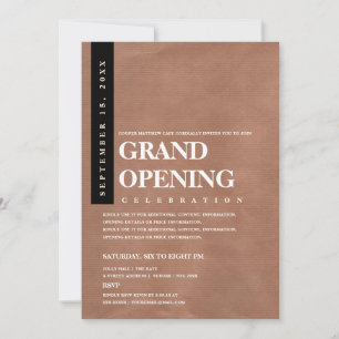 Invitation Ouverture Grandiose Kraft Rustique Minimaliste Mod