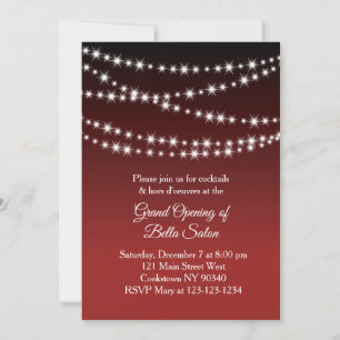 Invitation Ouverture grandiose Lumières scintillantes rouge f