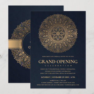 INVITATION OUVERTURE GRANDIOSE MANDALA ORNÉE CLASSIQUE NAVY G