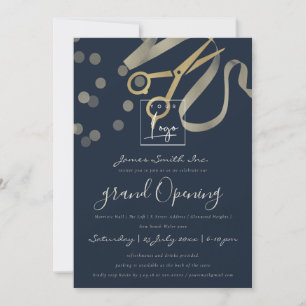 INVITATION OUVERTURE GRANDIOSE RUBAN ARGENT PERLE GRIS COUPE
