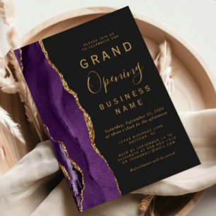 Invitation Ouverture officielle de l'entreprise Violet Or Aga