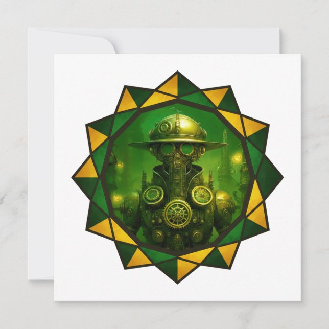 Invitation Ouvrier de construction Steampunk (Devant)