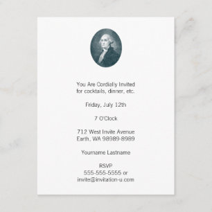 Invitation Oval du Portrait de George Washington