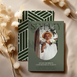 Invitation Ovale moderne photo et signature 70e anniversaire