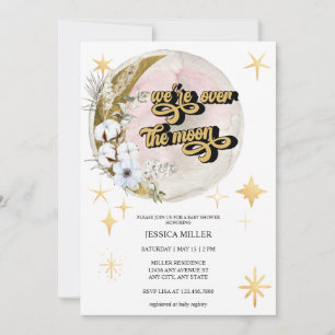Invitation Over the Moon Fête de Bébé Étoile
