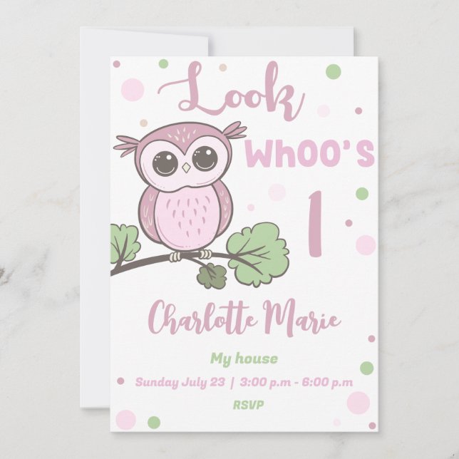 Invitation Owl Party (Devant)