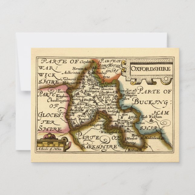Invitation Oxfordshire Comté Angleterre Ancien Antiquaire Car (Devant)