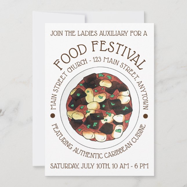 Invitation Oxtail et Broad Bean Stew Caribbean Food Festival (Devant)