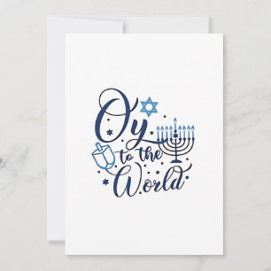 Invitation Oy au monde Hanukkah juif drôle 