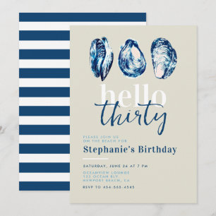 Invitation Oyster Party Nautical Ocean Beach 30e anniversaire