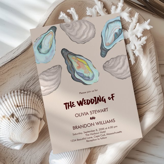Invitation Oyster Roast Coastal Seaside Watercolor Wedding  (Créateur téléchargé)