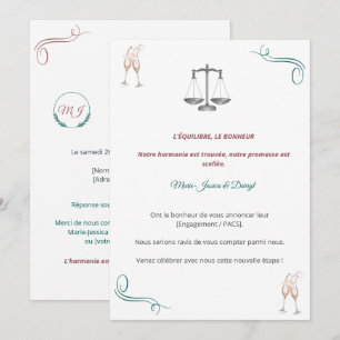 Invitation PACS ou Fiançailles Chic