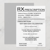 Pad d'ordonnance Médicale 50e fête d'anniversaire