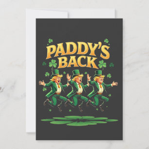 Invitation Paddy's Back Funny Trump St Patrick Day Leopard