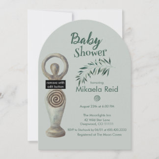Invitation Pagan Mother Goddess With Leaves Baby Shower