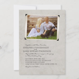 Invitation Page Album photo gris vieil Album mariage invitati