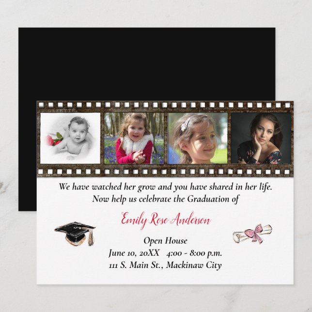 Invitation Page d'accueil des diplômés de l'âge (Devant / Derrière)