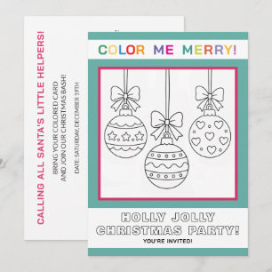 Invitation Page de coloriage de Noël interactive pour enfants