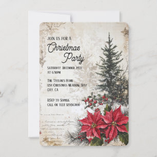 Invitation Page de la fête de Noël rustique Vintage