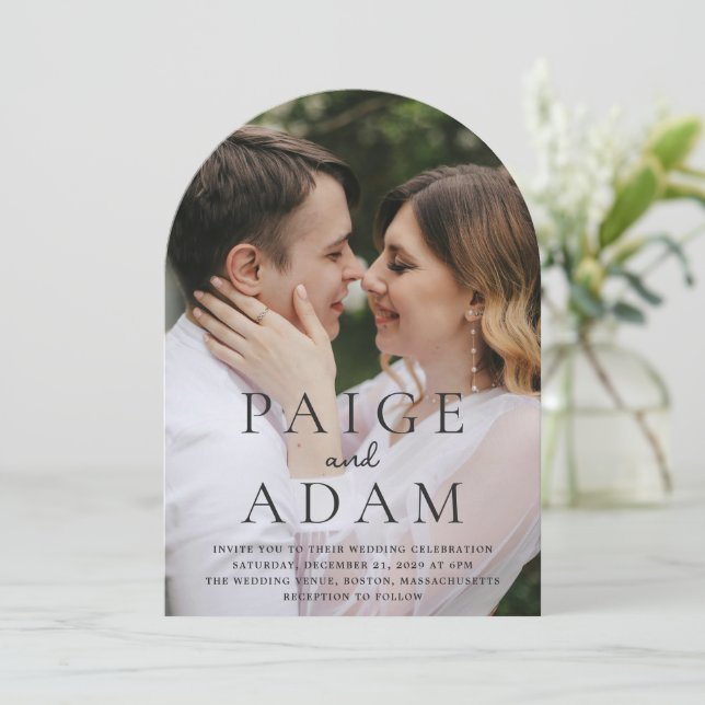 Invitation Paige Photo Mariage moderne (Debout devant)