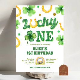 Invitation Pailleté Chanceux Premier Anniversaire Saint Patri