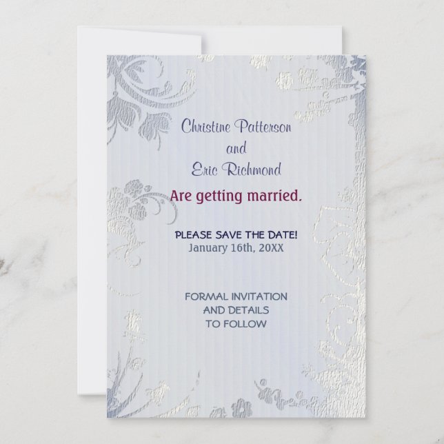 Invitation Pailletée d'Argent (Devant)
