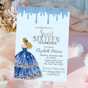 Invitation Paillettes Bleu Clair qui Dégoulinent,Robe Fille D