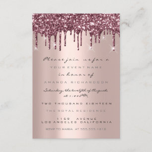 Invitation Paillettes de rose en or pour mariage Sweet 16