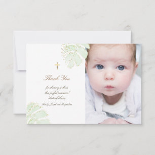 Invitation paillettes feuilles de palmier remercie