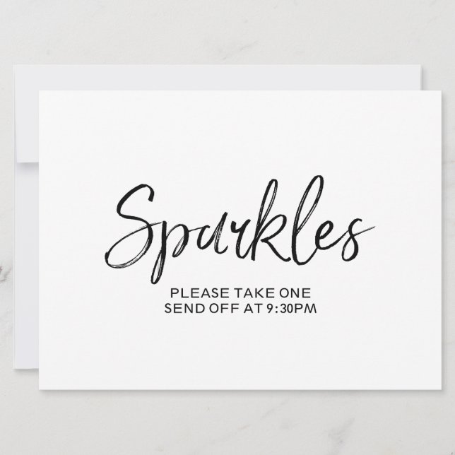 Invitation "Paillettes" panneau d'envoi calligraphié de style (Devant)
