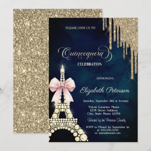 Invitation Paillettes qui dégoulinent,Arc de la Tour Eiffel e