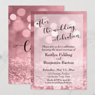 Invitation Paillettes Rose Gold Après la Célébration de Maria