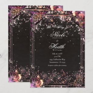 Invitation Paillettes scintillantes lumineuses florales de ma