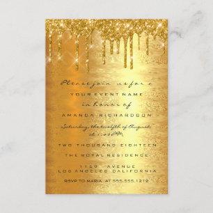 Invitation Paillettes scintillantes or gouttes de mariage for